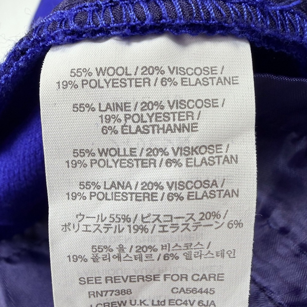 J.Crew Martie Pants Womens 8 Blue NEW Wool Blend Cropped Tailored E0931 - Picture 8 of 12